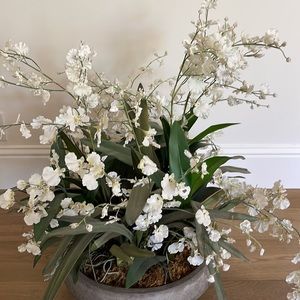 Ethan Allen large faux orchid arrangement